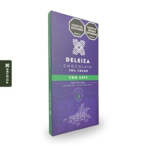 BARRA DE CHOCOLATE 70% CON CAFÉ 80gr.