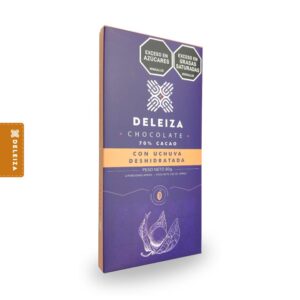 BARRA DE CHOCOLATE 70%  CON UCHUVA DESHIDRATADA 80gr.