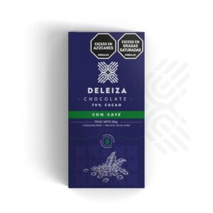 BARRA DE CHOCOLATE 70% CON CAFÉ 80gr.