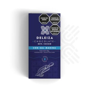 BARRA DE CHOCOLATE AL 80% CON SAL MARINA 80gr.
